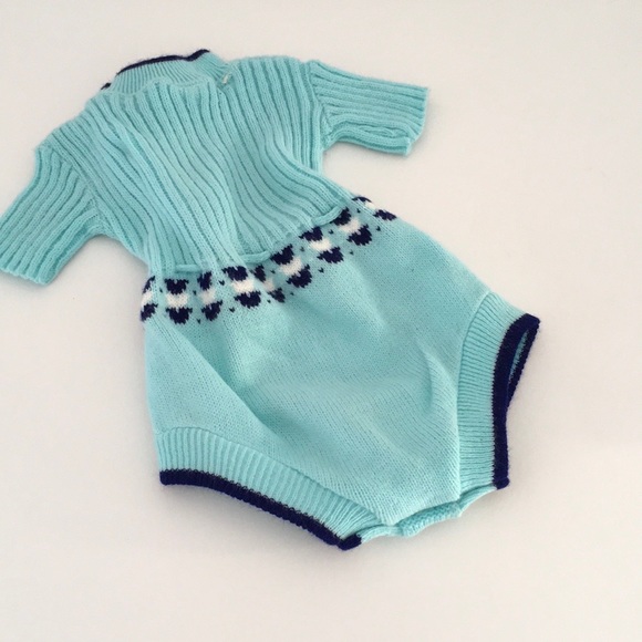 Vintage Short Sleeve Baby boy Sweater Romper Size 6-9 Months - Picture 2 of 6